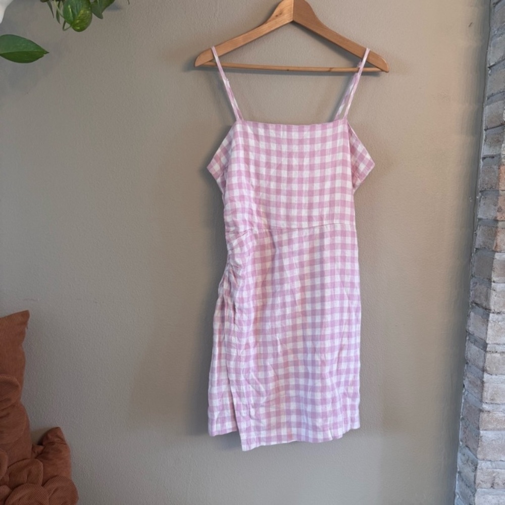 NWT Weekend Gingham Mini Dress Pink & White Women’s Large Sleeveless Summer New